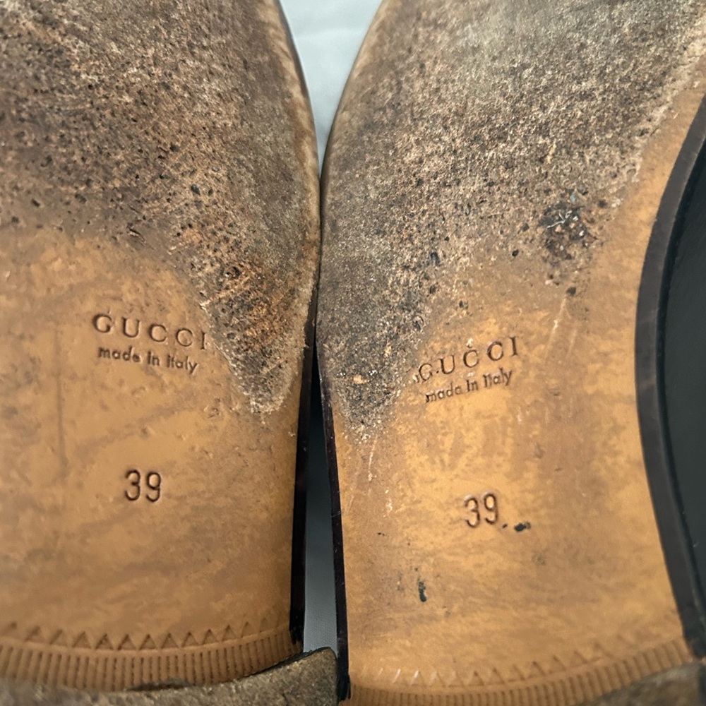 Gucci Black Leather Horsebit Mules with Gold Hardware - Picture 9 of 11